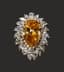 PLATINUM NATURAL FANCY DEEP BROWN-YELLOW DIAMOND AND DIAMOND RING (GIA CERTIFICATE)