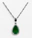 18K YELLOW GOLD PEAR EMERALD AND DIAMOND PENDANT