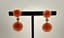 18K AND 14K YELLOW GOLD CABOCHON CORAL AND DIAMOND EARRINGS