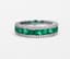 18K WHITE GOLD RING WITH SQUARE EMERALDS AND DIAMONDS