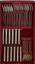 SILVER CUTLERY SET ENGLISH STYLE, 19TH CENTURY
Full cutlery set for 12 persons comprising: ladle, large serving fork, large serving spoon, 12 dinner forks, 12 dinner knives, 12 dinner spoons, 12 dessert forks, 12 dessert knives, 12 dessert spoons, 12 tea spoons, 12 coffee spoons