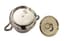 TEA SET COMPRISING PARCEL-GILT SILVER SUGAR BOWL AND CREAMER WITH MONOGRAM ‘AD’ AND FLORAL DECORATION