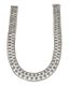 COLLIER AJOURÉ EN OR GRIS 14K, DIAMANTS, RUBIS, SAPHIRS ET ÉMERAUDES