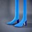 RENE CAOVILLA
A PAIR OF BLUE KNEE-HIGH KNIT BOOTS