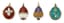 SET OF FOUR ‘EASTER EGGS’ SILVER-GILT ENAMEL AND GEMS PENDANTS