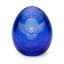 BLUE GLASS EASTER EGG WITH ANGEL AND DOVE