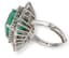 PLATINUM, DIAMOND AND EMERALD RING