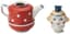 SOVIET PORCELAIN TEA SET WITH TEAPOT AND TWO CUPS AND SAUCERS
Korosten, mid-20th century