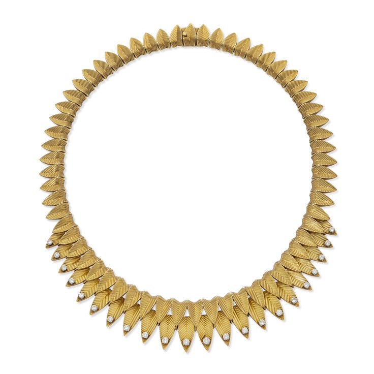 CARTIER PARIS
RETRO 18K GOLD AND DIAMOND NECKLACE, CIRCA 1940S
