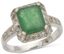 BAGUE EN OR GRIS 18K DIAMANTS ET ÉMERAUDE