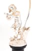 PAIR OF SILVER-PLATED METAL LAMPS WITH DANCING PUTTI