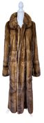MANTEAU LONG EN FOURRURE DE VISON BRUN REVERSIBLE