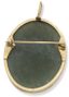 PENDENTIF/ BROCHE EN OR JAUNE 14K ET NEPHRITE OU QUARTZ VERT