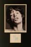 MICK JAGGER (B. 1943), AUTOGRAPH PHOTOGRAPH
Signature ‘Mick Jagger’ in green felt-tip pen, on a white card, double-matted with a close-up portrait of the Rolling Stones frontman