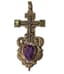 SILVER GILT CROSS WITH PERIDOT, AMETHYST AND ROSE CUT DIAMONDS