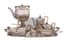 FABERGÉ SILVER TEA AND COFFEE SERVICE, 8 pieces
The House of Fabergé, Supplier to the Court of His Imperial Majesty, workmaster Stephen Wakeva, Russia, St Petersburg, 1880-1890