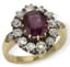 KARL GAN 18K YELLOW GOLD, DIAMOND AND RUBY RING
Mark of Karl Gan, Supplier to the Imperial High Court, St. Petersburg, 1873 – 1911