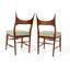 EDWARD WORMLEY (1907 - 1995)
Set of six chairs in wood with seat in green fabric