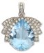 PENDENTIF EN OR GRIS 18K TOPAZE ET DIAMANTS