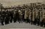NICHOLAS II (1868-1918)
Photograph of Nicholas II, Minister of War V.A. Sukhomlinov and officers of the Motor Training Company. St Petersburg, Karl Bulla, 1913