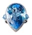 BLUE TOPAZ AND 18K WHITE GOLD GIRANDOLE EARRINGS AND RING