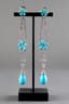 DIAMOND AND TOURQUOISE CHANDELIER EARRINGS
