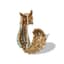18K GOLD CAT BROOCH, BY BULGARI, CIRCA 1960