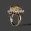 PLATINUM NATURAL FANCY DEEP BROWN-YELLOW DIAMOND AND DIAMOND RING (GIA CERTIFICATE)