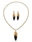 MAGERIT ‘MYTHOLOGY’
SET OF 18K YELLOW GOLD DIAMOND AND ONYX NECKLACE AND EARRINGS