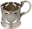 SOVIET SILVER OPEN WORK TEA GLASS HOLDER
Moscow, 1954