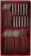 SILVER CUTLERY SET ENGLISH STYLE, 19TH CENTURY
Full cutlery set for 12 persons comprising: ladle, large serving fork, large serving spoon, 12 dinner forks, 12 dinner knives, 12 dinner spoons, 12 dessert forks, 12 dessert knives, 12 dessert spoons, 12 tea spoons, 12 coffee spoons