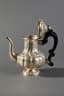 ITALIAN BAROQUE STYLE SILVER COFFEE POT WITH CARVED WOODEN HANDLE