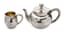 GRACHEV TEA SET COMPRISING PARCEL-GILT SILVER TEAPOT AND CREAMER WITH MONOGRAM ‘AD’
Grachev Brothers, Supplier to the Court of His Imperial Majesty, Saint Petersburg, 1899-1908