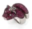 ‘ROSE PANTHER’ 18K WHITE GOLD, DIAMOND AND SAPPHIRE RING