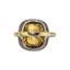 BAGUE EN OR JAUNE 18K ET ARGENT DORE DIAMANTS ET OPALE