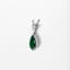 18K YELLOW GOLD PEAR EMERALD AND DIAMOND PENDANT