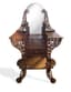 ART NOUVEAU OAK WOOD DRESSING TABLE WITH FLORAL DECORATION, ALSACE, CIRCA 1900
