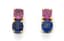 18K YELLOW GOLD, SAPPHIRE AND RUBY EARRINGS