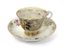 RUSSIAN PORCELAIN CUP AND SAUCER WITH FLORAL DECORATION