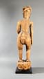 IMPORTANT WOOD FIGURE OF TURBANED MAN IN A DHOTTI 
BURMA, 18TH - 19TH CENTURIES