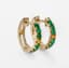 18K YELLOW GOLD HUGGIES WITH EMERALDS AND YELLOW SAPPHIRE
