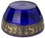 MOSER (KARLSBAD)
COUPE ART DECO CIRCULAIRE EN CRISTAL SOUFFLE BLEU COBALT ET FRISE DOREE, VERS 1920-1930