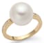 18K WHITE GOLD, PEARL AND DIAMOND RING