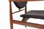 FINN JUHL (1912 - 1989)
Set of six wooden armchairs with brown leather upholstey