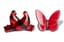 BACCARAT SET OF TWO RED CRYSTAL OBJECTS : (i) A lucky butterfly in red crystal (ii) Valentine's Doves in red crystal