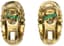 CARTIER
18K YELLOW GOLD DIAMOND SAPPHIRE EMERALD AND RUBY EARRINGS, CIRCA 1980