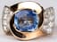 TANK RING 18K ROSE GOLD, DIAMOND, SAPPHIRE