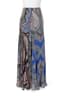 ETRO MULTICOLOR PAISLEY PRINTED CHIFFON SILK MAXI SKIRT