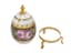 RUSSIAN PORCELAIN EASTER EGG IN MOUNTED GILT METAL STAND
Private porcelain factory, late 19th century