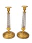 PAIR OF CRYSTAL AND ORMOLU CANDLESTICKS
P.Petrov workshop, Moscow, 1830s